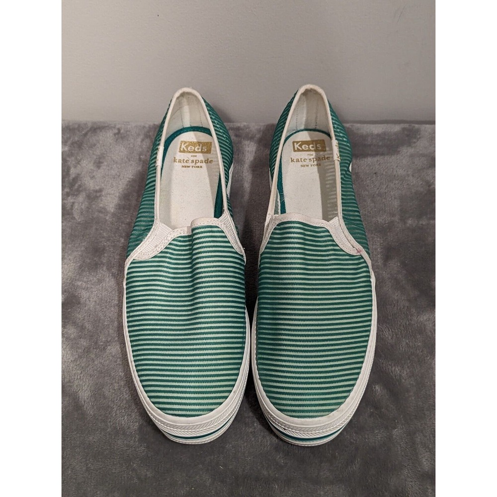 Keds x Kate Spade New York Triple Decker Green Slip-On Sneakers WF65112 Size 8.5